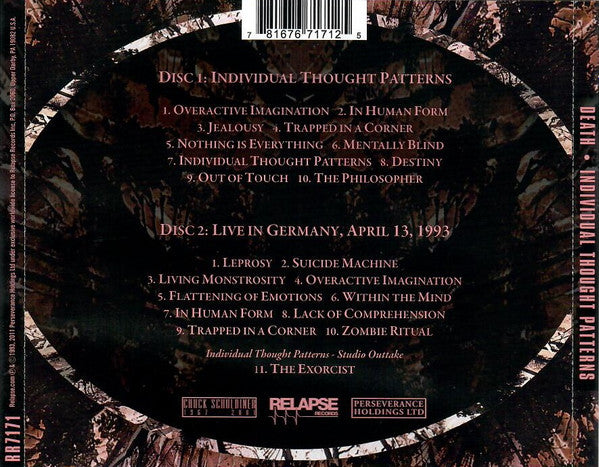 Death: Individual Thought Patterns 2xCD – Sorry State Records