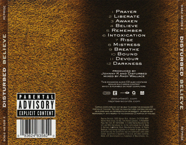Disturbed: Believe CD – Sorry State Records