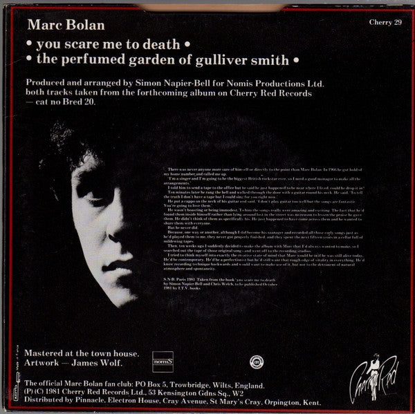 Marc Bolan The Interview レコード Marc Bolan: You Scare Me To