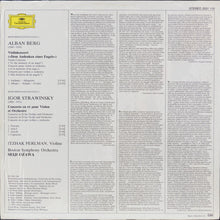 Alban Berg, Igor Strawinsky, Itzhak Perlman, Boston Symphony Orchestra, Seiji Ozawa: Violinkonzerte = Violin Concertos 12"