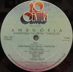 Ambrosia: Somewhere I've Never Travelled 12"