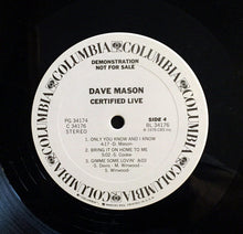 Dave Mason: Certified Live 2x12"