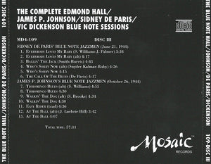 Edmond Hall: The Complete Edmond Hall / James P. Johnson / Sidney De Paris / Vic Dickenson Blue Note Sessions CD box set