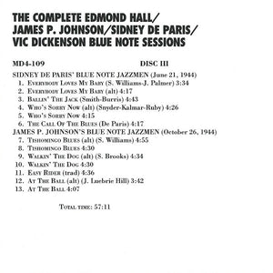 Edmond Hall: The Complete Edmond Hall / James P. Johnson / Sidney De Paris / Vic Dickenson Blue Note Sessions CD box set
