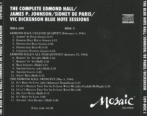 Edmond Hall: The Complete Edmond Hall / James P. Johnson / Sidney De Paris / Vic Dickenson Blue Note Sessions CD box set