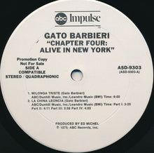 Gato Barbieri: Chapter Four - Alive In New York 12"