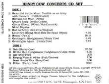 Henry Cow: Concerts 2xCD