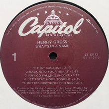 Henry Gross: What's In A Name 12"