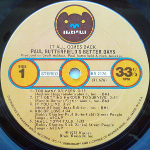 Paul Butterfield's Better Days: It All Comes Back 12"