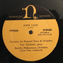 John Cage / Lukas Foss: Concerto For Prepared Piano & Orchestra / Baroque Variations 12"