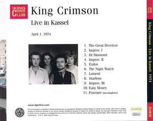 King Crimson: Live In Kassel (April 1, 1974) CD