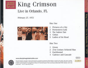 King Crimson: Live In Orlando, FL (February 27, 1972) 2xCD