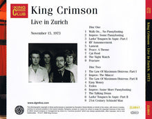 King Crimson: Live In Zurich (November 15, 1973) 2xCD
