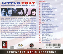 Little Feat: Orpheum Theater, Boston, October 31, 1975 2xCD