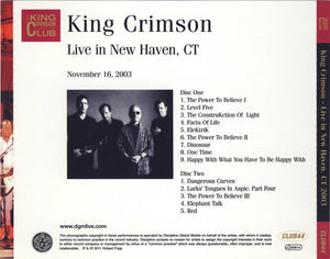 King Crimson: Live In New Haven, CT (November 16, 2003) 2xCD