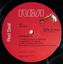Luciano Berio: Nones / Allelujah II / Concerto For Two Pianos 12"