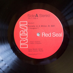 Lynn Harrell: Shubert / Mendelssohn: "Arpeggione" Sonata, D. 821 / Sonata In D Op. 58 12"