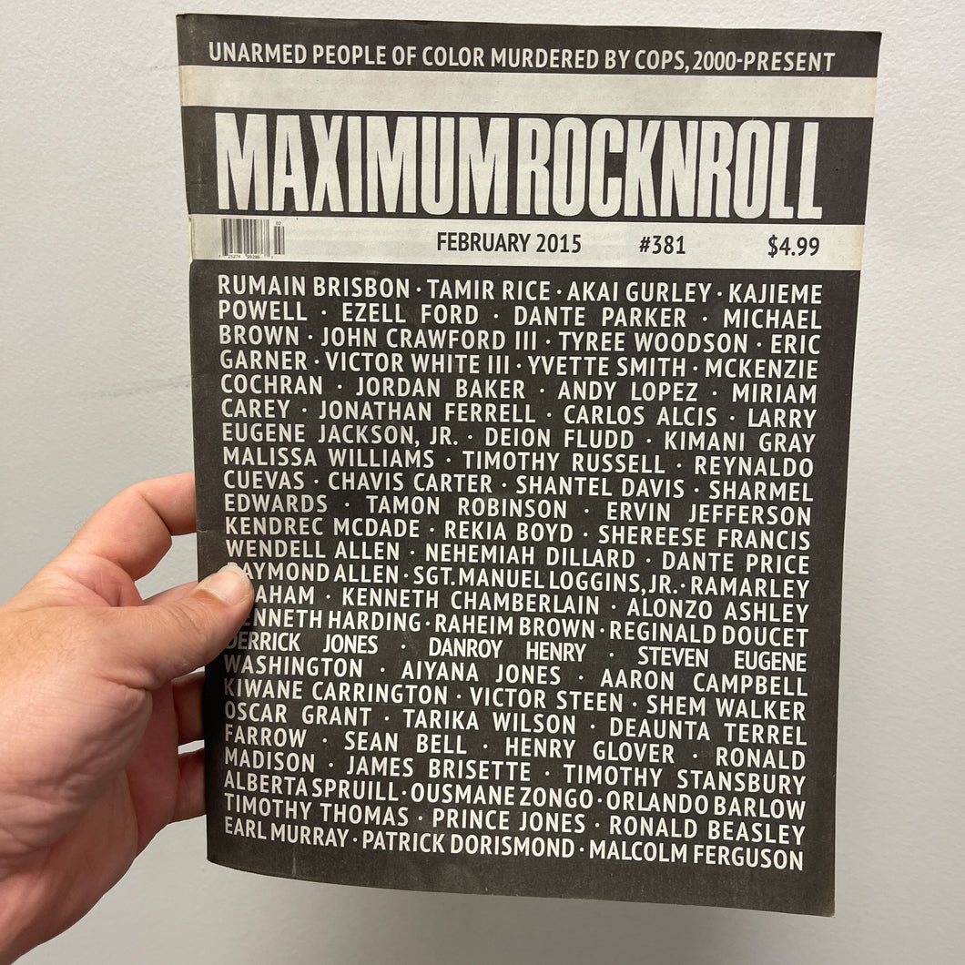 Maximumrocknroll 381 zine