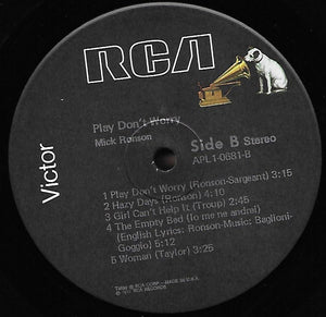 Mick Ronson: Play Don't Worry 12"