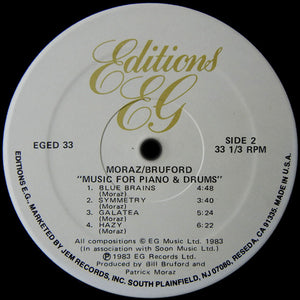 Moraz / Bruford: Music For Piano And Drums 12"