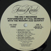Paul Desmond: With The Modern Jazz Quartet 12"