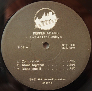 Pepper Adams: Live At Fat Tuesday's 12"