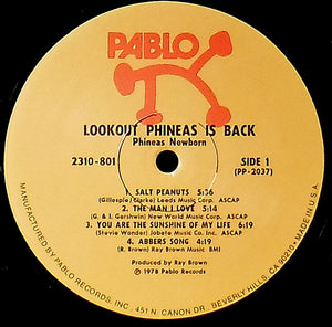 Phineas Newborn Trio: Look Out - Phineas Is Back! 12"