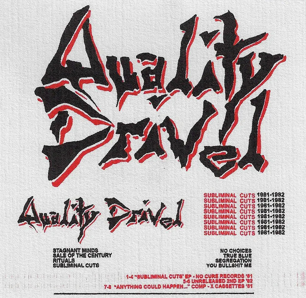 Quality Drivel: Subliminal Cuts 1981-1982 Cassette