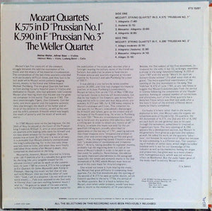 Wolfgang Amadeus Mozart, Weller-Quartett: Quartets K.575 In D "Prussian No.1" / K.590 In F "Prussian No. 3" 12"