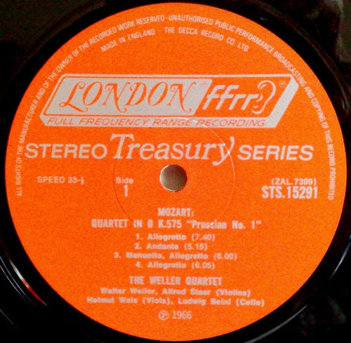 Wolfgang Amadeus Mozart, Weller-Quartett: Quartets K.575 In D 