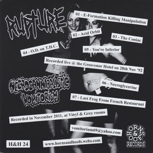 Rupture / Necrocannibalistic Vomitorium: Split 7"