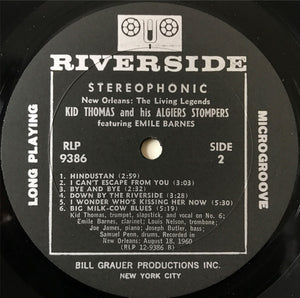 Kid Thomas And His Algiers Stompers Featuring Emil Barnes: S/T 12"