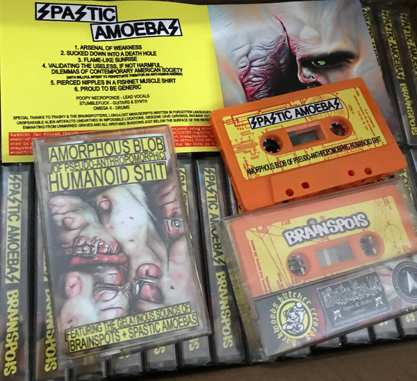 Spastic Amoebas / Brainspots: Amorphous Blob Of Pseudo-Anthropomorphic Humanoid Shit cassette