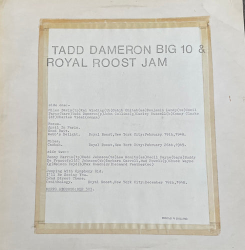 Tadd Dameron: Big Ten & Royal Roost Jam 12