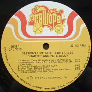 Terry Gibbs, Pete Jolly and Red Norvo: Sessions, Live 12"
