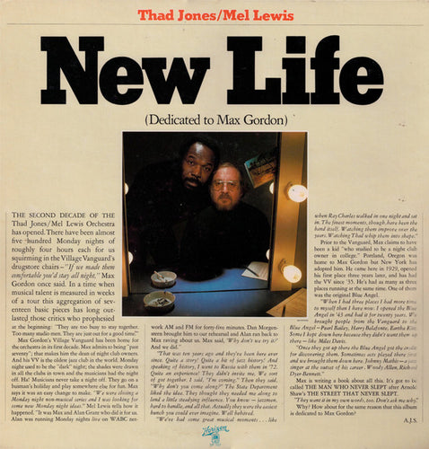 Thad Jones & Mel Lewis: New Life (Dedicated To Max Gordon) 12