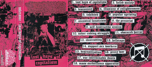 Tolerance: Last Days Of Capitalism cassette
