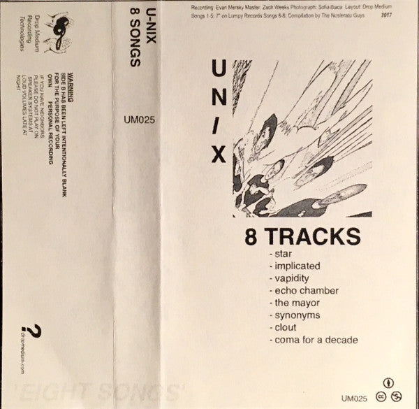 U-Nix: 8 Songs cassette