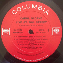 Carol Sloane: Live At 30th Street 12"