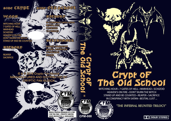Venom / Bathory / Hellhammer: Crypt Of The Old School cassette