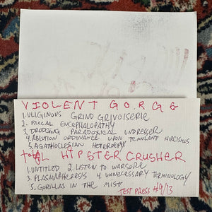 Violent Gorge / Total Hipster Crusher: Split 7" (test pressing)
